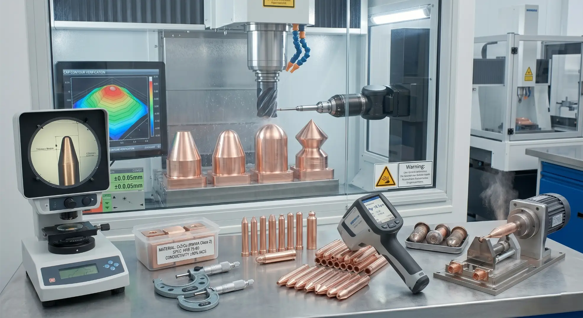 CrZrCu RWMA Клас 2 Електрод Сопротивлення Зварювання Профіль Обличчя CNC HRB 75-80