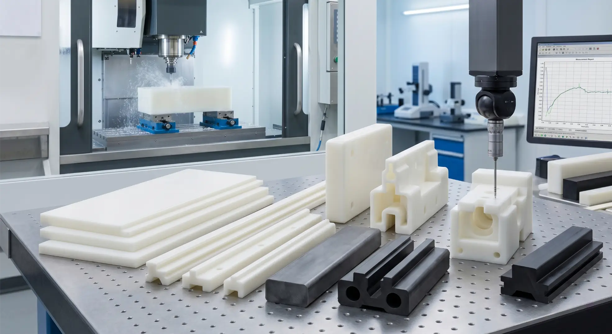 Plaque glissante en UHMW-PE, bande de protection, pièce tampon, coussinet de poussée, auto-lubrifiant, CNC