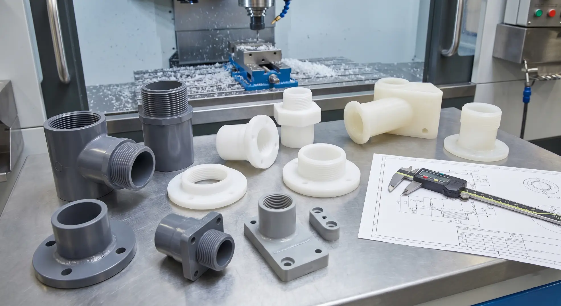 PVC HDPE PP 儲罐 針筒 進口法蘭 配件 化學 CNC