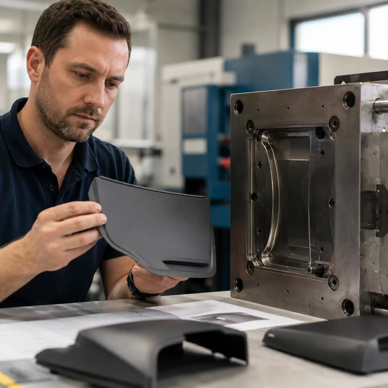 Injection mold design techniques for preventing flow marks